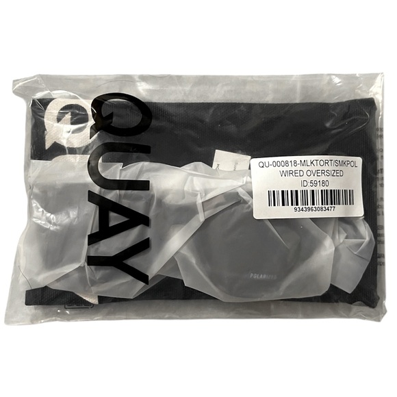 QUAY Wired Sunglasses Polarized Milky Tortoise Frame Grey Gradient Lens NWT - Picture 7 of 8